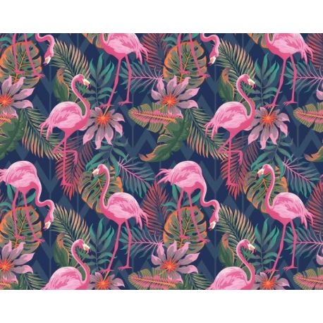 Tkanina bawełniana flamingi